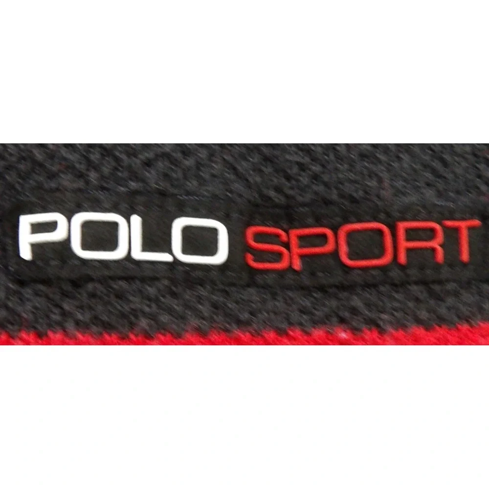 VTG Polo Sport Ralph Lauren Men XL Black Red Colorblock Short Sleeves Shirt 90s